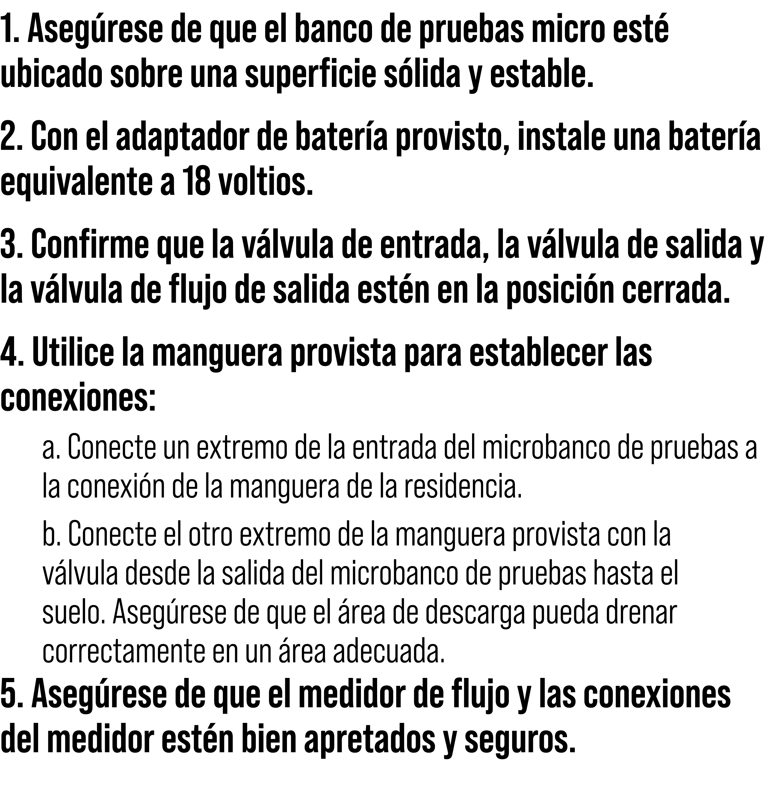 1. Aseg rese de que el banco de pruebas micro est ubicado sobre una superficie s lida y estable. 2. Con el adaptador...